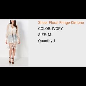 Sheer Floral Fringe Kimono / Kimono De Flecos